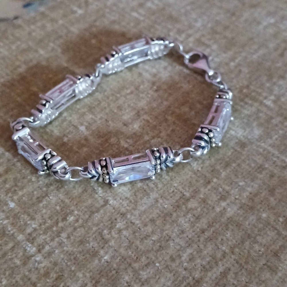 Silver Tone Clear Crystal Bracelet